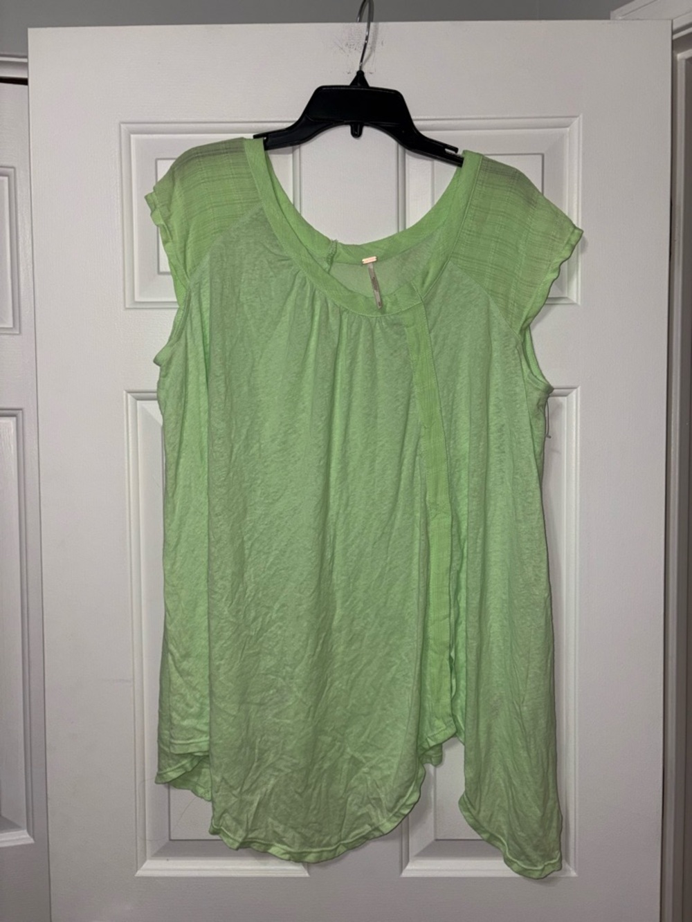 Free People Light Green Cap Sleeve Blouse